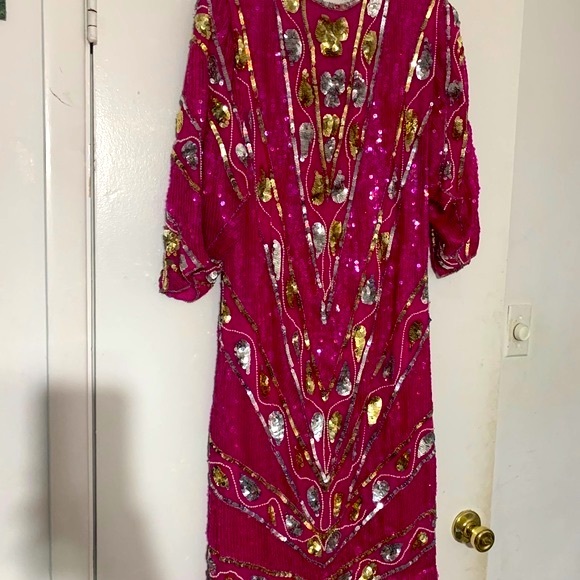 Vintage Sequin Gown by A&A Enterprises - Picture 2 of 16